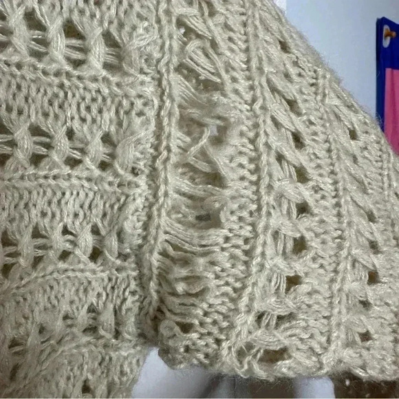 Lily Morgan  Knit Cardigan Boho Cream Size Large - Picture 5 of 16